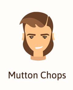 Mutton chops facial hair example illustration