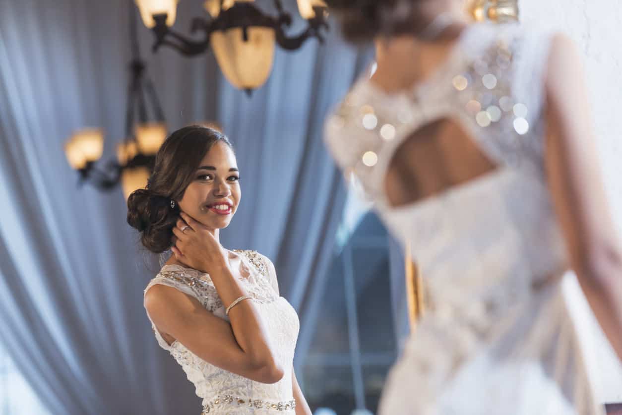 Young woman with hair styled for prom