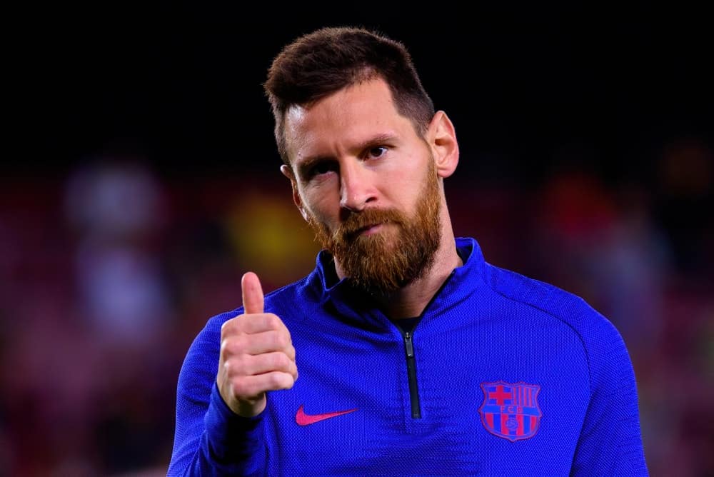 Lionel Messi played at the La Liga match between FC Barcelona and Sevilla FC at the Camp Nou Stadium on October 6, 2019, in Barcelona, Spain. He paired his thick beard with a short fade crew cut.
