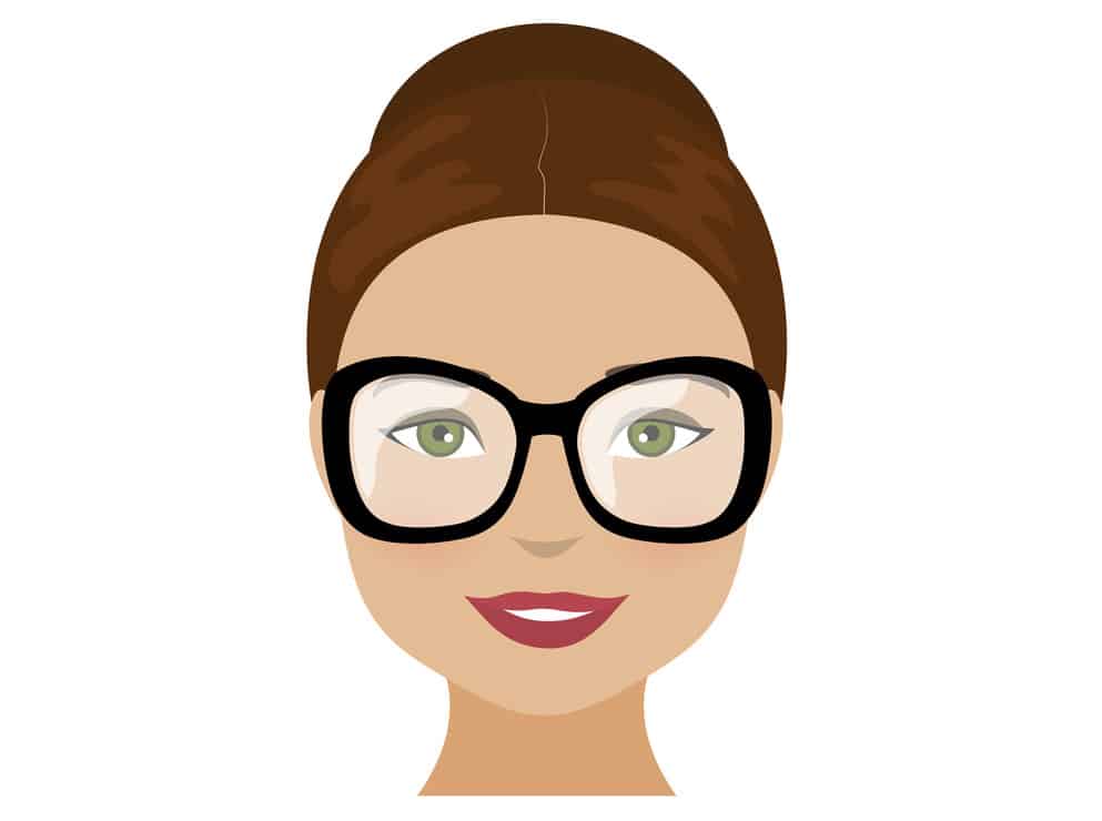 Illustration of woman with square face shape.