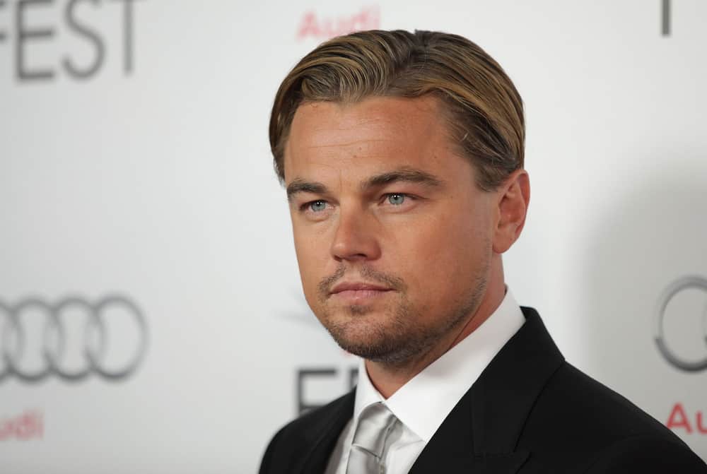 Leonardo DiCaprio with slicked hair at J.Edgar Premiere