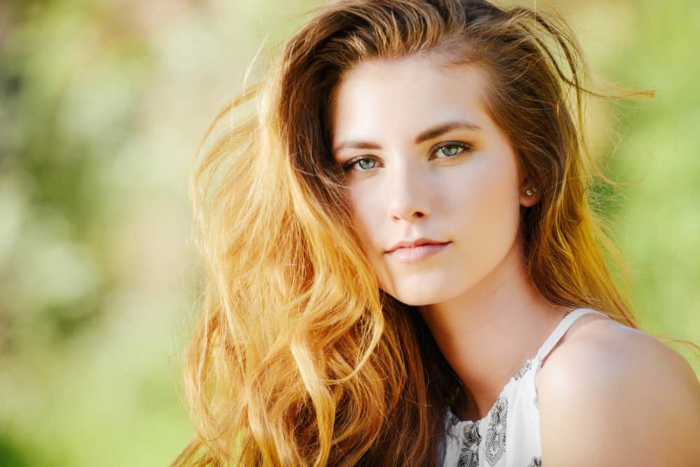 Woman with wavy hair.