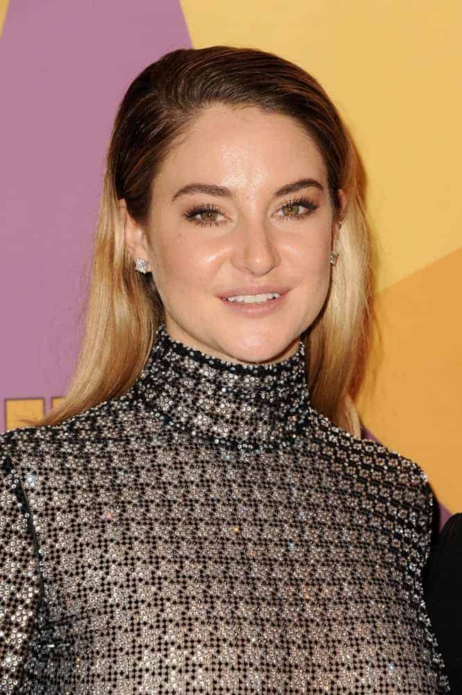 Shailene Woodley was at the HBO's 2018 Official Golden Globe Awards After Party held at the Circa 55 Restaurant in Beverly Hills on January 7, 2018. She wore an elegant bejeweled dress that she paired with her slick half-up hairstyle with two tones.