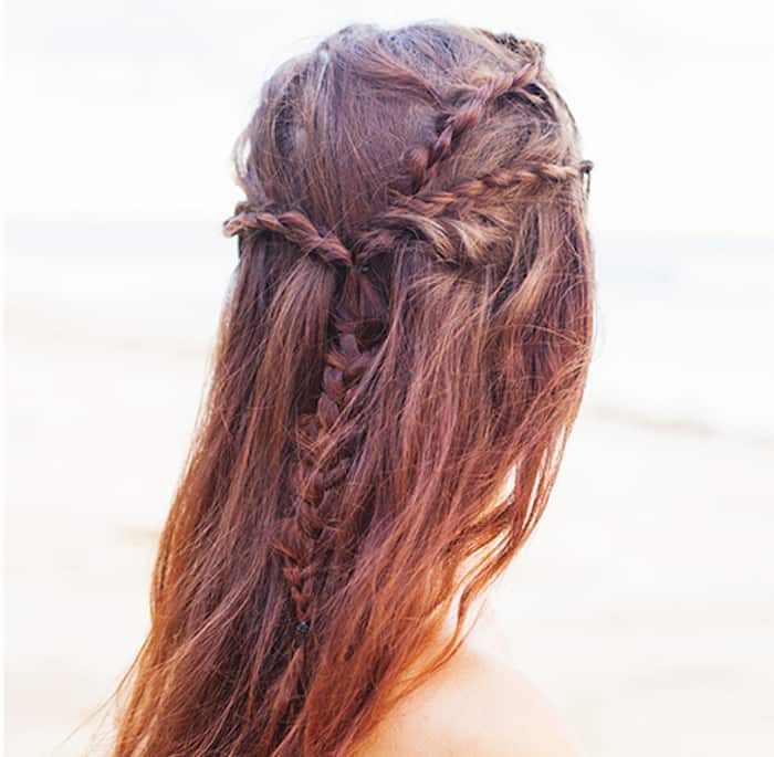 Greek braids back of head view