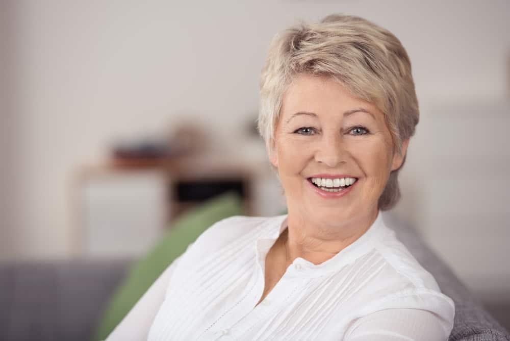 Woman over 60 years old with short hair