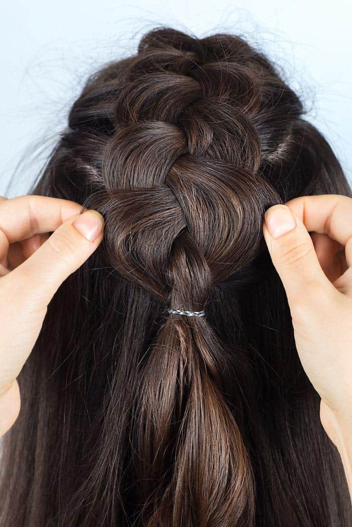 Step 3: Pull on each strand of the braid 