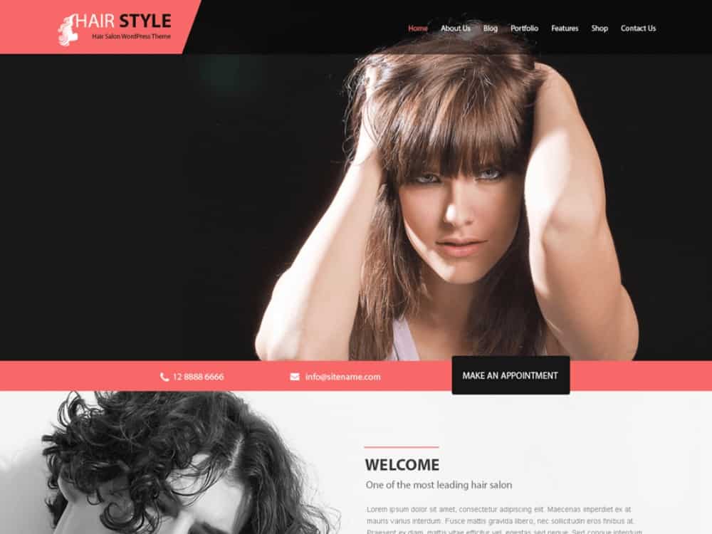 Hairstyle WP theme for hair salons