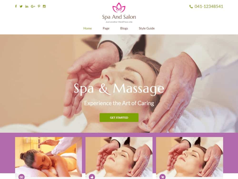 Spa and Salon WP theme for hair salons