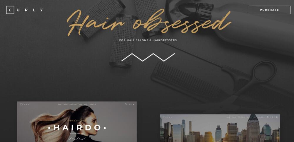 Curly WordPress theme for hair salons