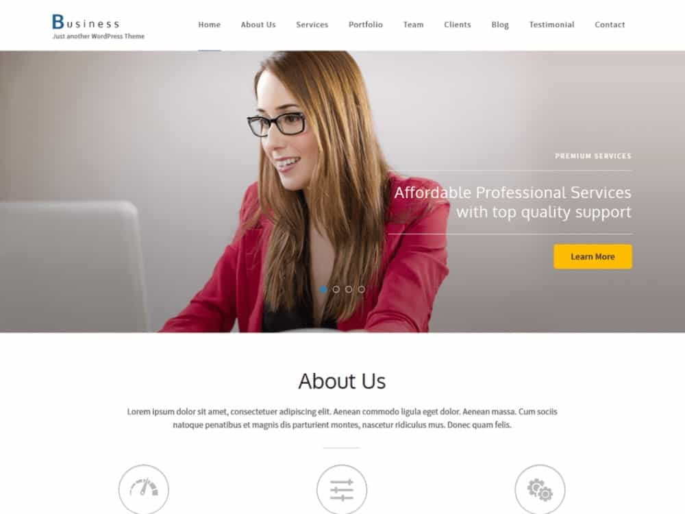 Business One page WP theme