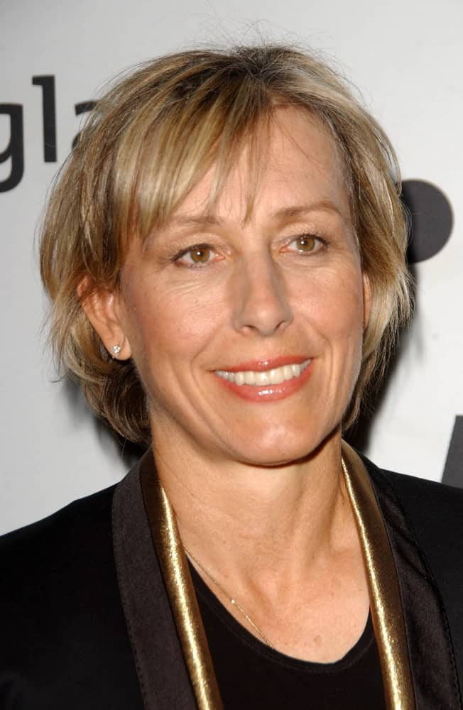 Nothing can go wrong when you opt for a bob with side fringe. In fact, it won’t be a stretch to say that this haircut is one of the classics and clearly, Martina Navratilova, the star of the world of tennis, knows it! 