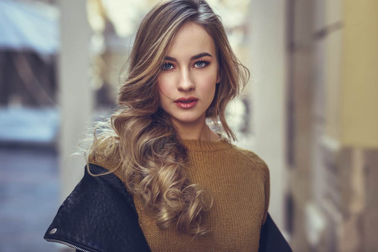 Young woman with wavy hair