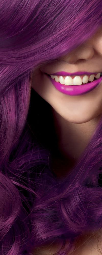 a woman flaunting her purple hair