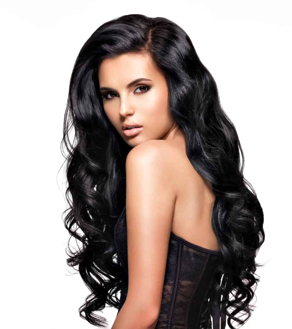 This is a simple let-loose kind of a hairstyle where you just let your gorgeous black locks fall down on your shoulders.