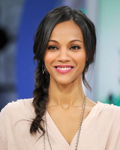 Pleating long hair into a French braid not only keeps them from getting into your face but it also gives a really neat and tidy look. Take tips from Zoe Saldana’s formal hairstyle for long hair.  