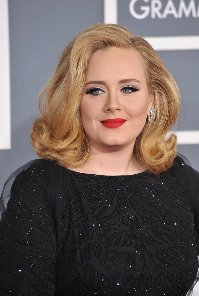 Adele’s gorgeous old-school Hollywood waves are almost as gorgeous as her voice. Pair this sophisticated look with some bright red lipstick and you’ve got a glamorous look in the bag!