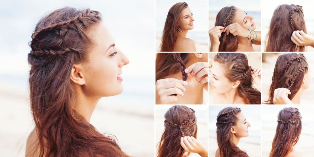 Why not try multiple braids? Play around with different side braids and waterfall braids to add some texture and design to wavy hair. This is a great hairstyle for a cute, bohemian look. 