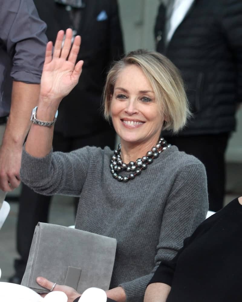 For anyone who thinks they are too old to rock a bold hairstyle, this is probably going to change the way you think! Sharon Stone looks like the epitome of grace with this super short and sleek bob that has been parted on the side and looks utterly graceful. 