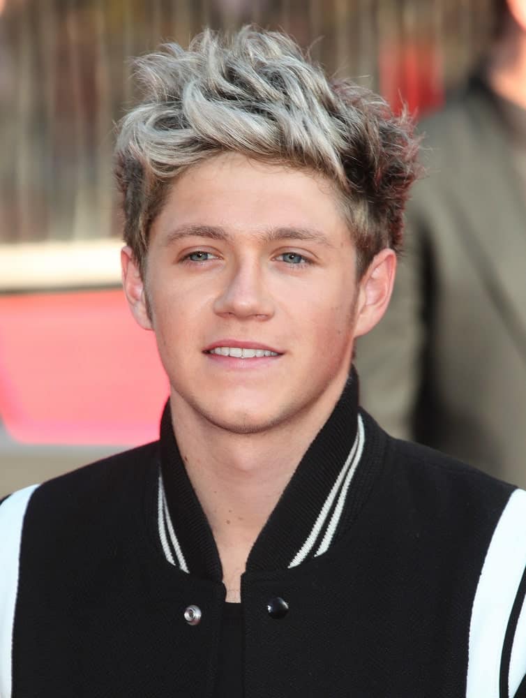 Niall Horan is probably the cutest of all the One Direction band members and he looks even cuter with his grey-black hair. He has amazing ash-grey hair highlights going on in the front where his hair is also a tad wavy that really enhances the gorgeous hair color. With darker roots, the grey highlights really stand out and also perfectly compliment his face and skin. 