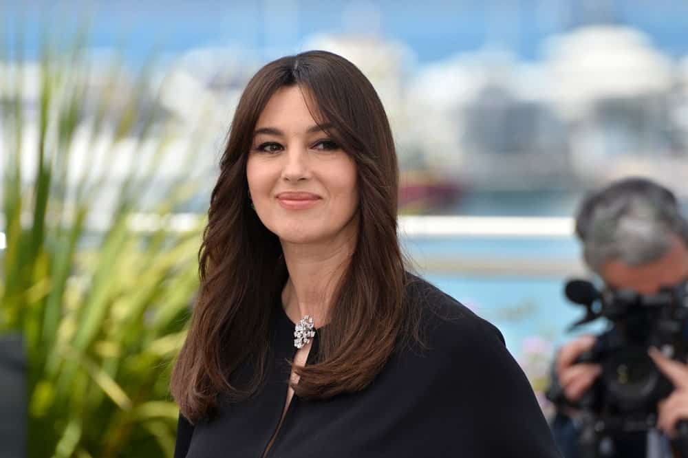 Monica Bellucci ina black dress in Cannes 