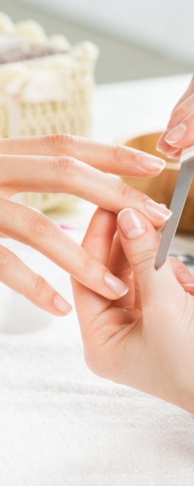 Manicure at a nail salon