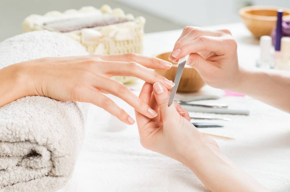 Manicure at a nail salon