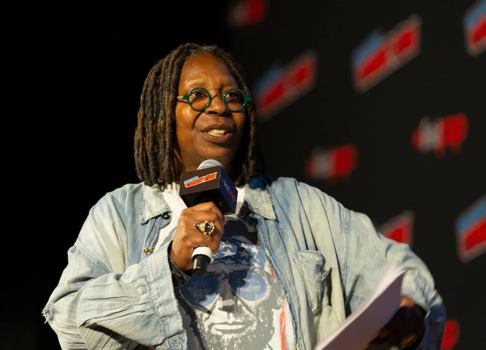 Whoopi Goldberg attends Amazon Prime Good Omens panel during New York Comic Con at Hulu Theater at Madison Square Garden.