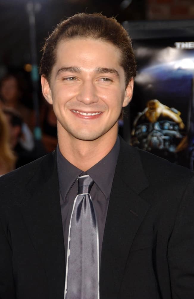 Shia LaBeouf smiles at the Los Angeles Premiere of "Transformers" held at Mann's Village Theater, Los Angeles, CA on June 27, 2007. 