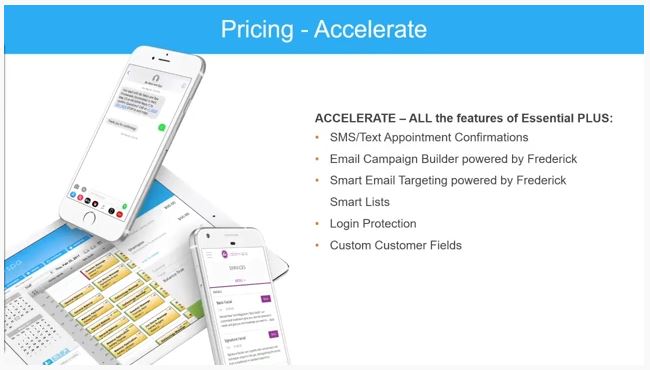Screenshot of MINDBODY Software Pricing - Accelerate