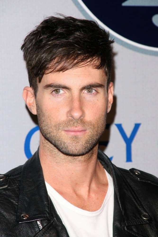 Adam Levine was stylish in his black leather jacket and side-parted undercut hairstyle at the 2008 Breeders' Cup Winners Circle Gala in Hollywood Palladium, Hollywood, CA.