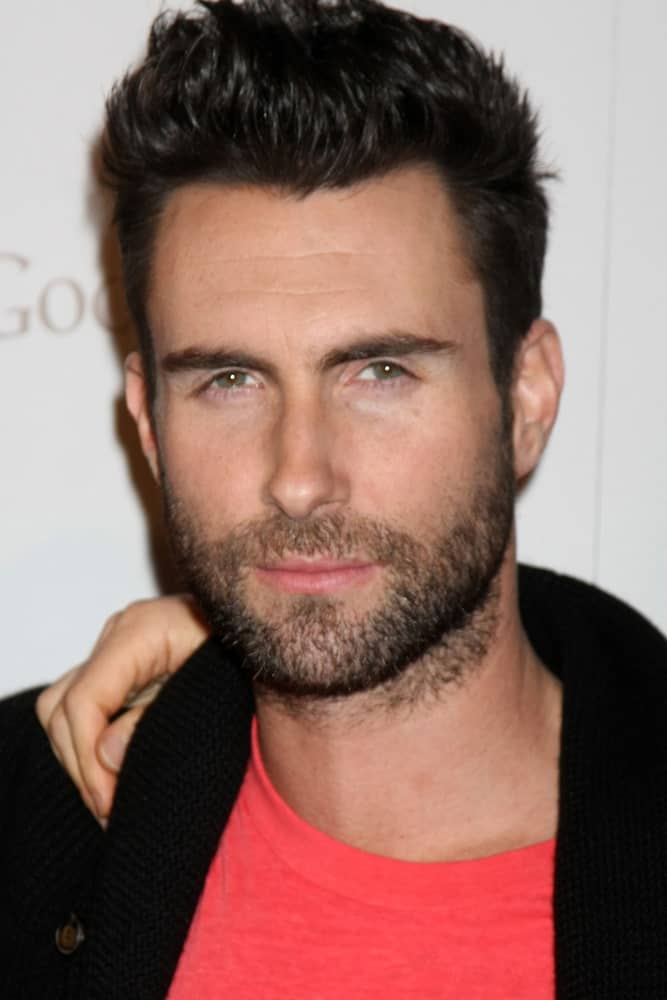 Adam Levine arrived at the Google Music Launch at Mr. Brainwash Studio on November 16, 2011 in Los Angeles wearing a casual shirt that went quite well with his sexy brushed up pompadour look.
