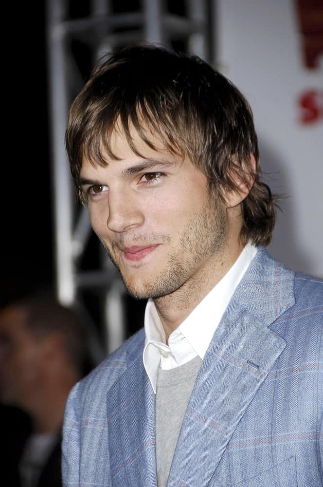 Ashton Kutcher went with a tousled fringe that has a mullet at the "Open Season" Premiere held at the Greek Theatre in Griffith Park, Los Angeles on September 25, 2006.