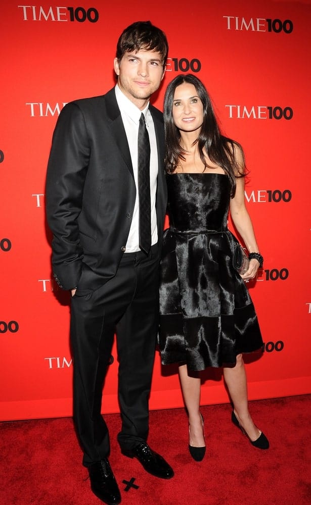 Ashton Kutcher, Demi Moore at TIME 100 Most Influential People in the World Annual Gala, Time Warner Center  in New York on May 4, 2010. Kutcher's messy fringe hairstyle had a bit of slick finish that went well with his suit.