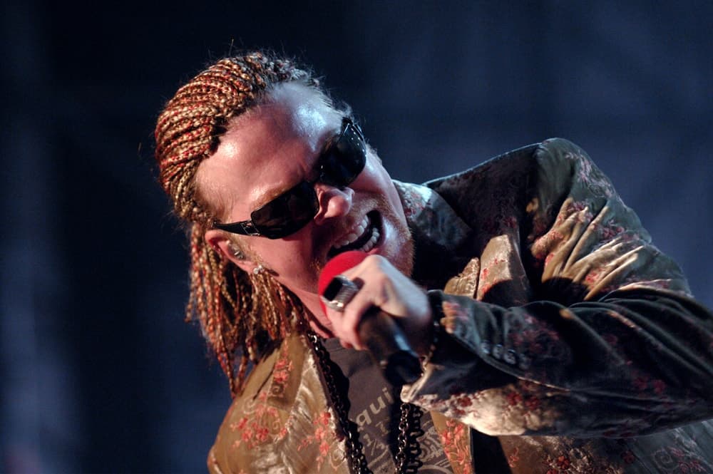 Guns N' Roses singer Axl Rose during a concert in 2006.