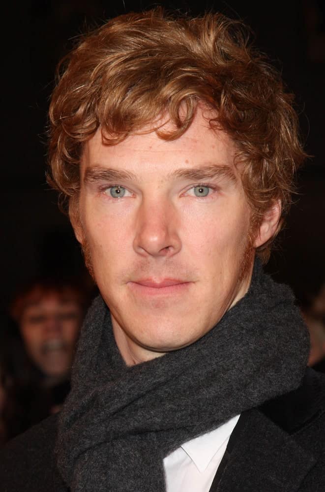 Benedict Cumberbatch styled his natural auburn hair in tousled waves at the National Television Awards held at the O2 Arena on January 26, 2011.