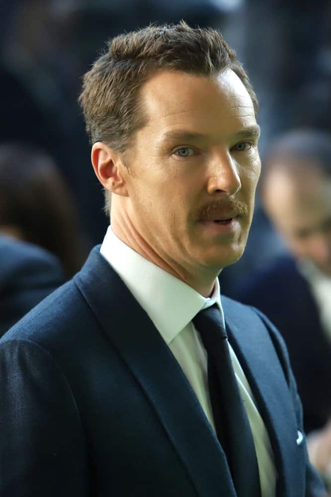 On November 3, 2018, Benedict Cumberbach made an appearance at the premiere of “The Grinch” at the Alice Tully Hall with a textured crew cut incorporated with a mustache.
