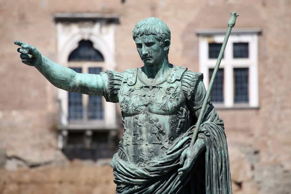 Julius Caesar's statue in Rome. His hairstyle is now a popular choice for men.