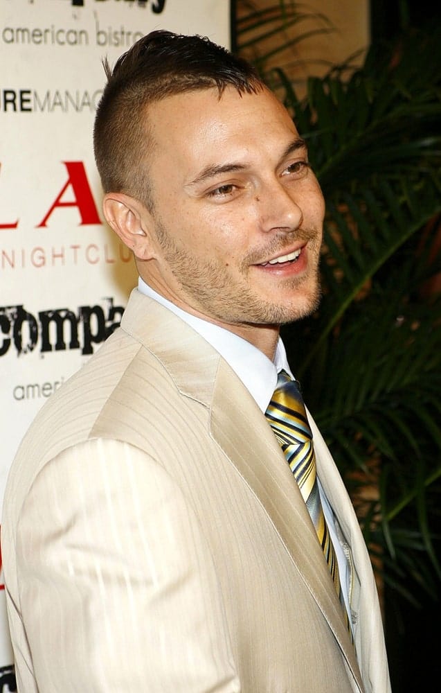 Kevin Federline at Lax Night Club, sporting a fauxhawk men hairstyle.
