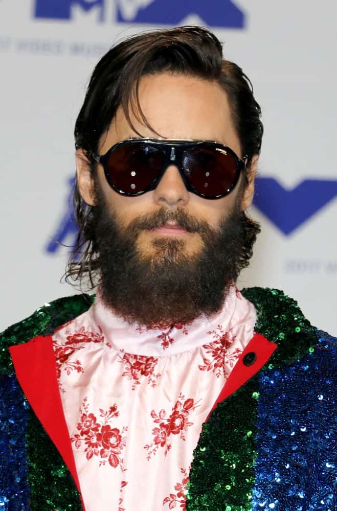 The singer looked trendy in a multi-colored sequined getup along with his side-parted hair and a full beard. This was taken at the 2017 MTV Video Music Awards held on August 27th.