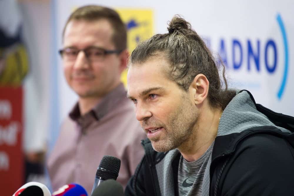Czech ice-hockey player Jaromir Jagr during press conference in Kladno, Czech republic, February 1, 2018.
