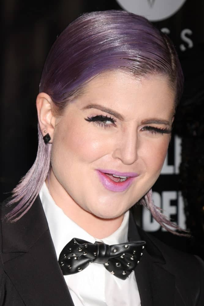 Kelly Osbourne stole so many eyes at the "RuPaul's Drag Race" Season 6 Premiere Party at Hollywood Roosevelt Hotel with her black suit outfit and purple hair. Photo taken on February 17, 2014.