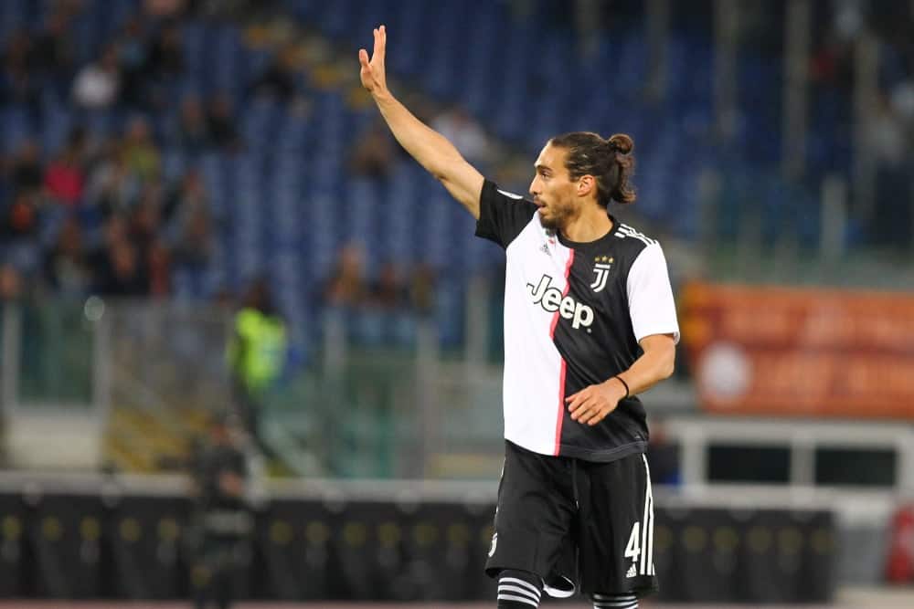 Martin Caceres during football match serie A League 2018/2019 between AS Roma vs Juventus at the Olimpic Stadium in Rome.