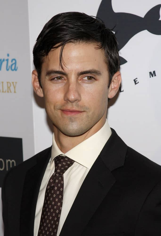 Milo Ventimiglia styled his black hair in a deep side part during the Whaleman Foundation benefit held at the Beso, Hollywood, USA on August 10, 2008.