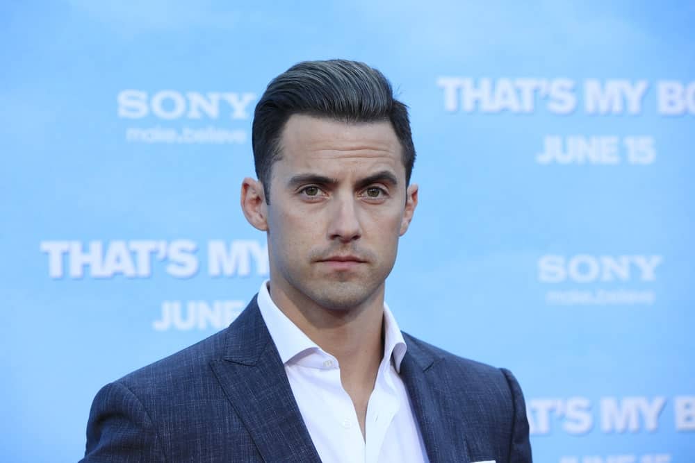 Milo Ventimiglia went for a classic look featuring a pompadour hairstyle at...