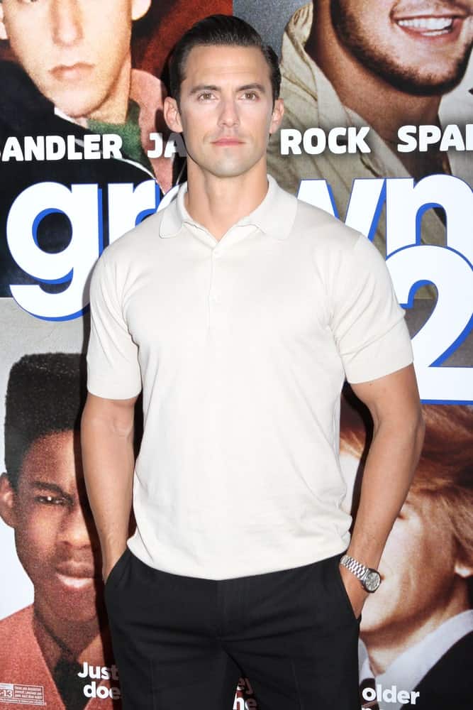 Milo Ventimiglia looking all fresh and clean in a neat slicked back hairstyle worn at the premiere of “Grown Ups 2” on June 10, 2013.