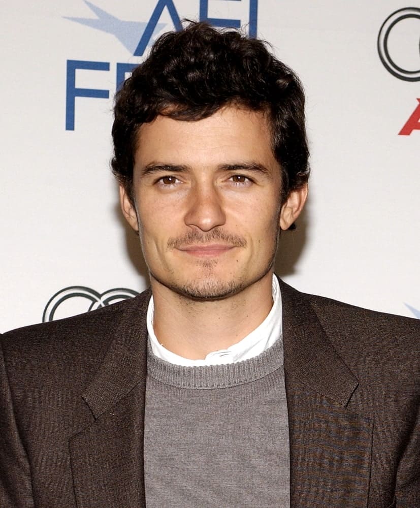 Orlando Bloom was quite dashing in his smart casual jacket and short curly pompadour hairstyle at the AFI FEST 2007 Tribute to Laura Linney, AFI FEST Rooftop Village, Los Angeles on November 09, 2007.