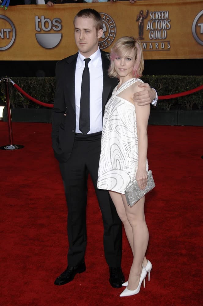 Rachel McAdams and Ryan Gosling were at the 13th Annual Screen Actors Guild Awards at the Shrine Auditorium on January 28, 2007. Gosling paired his classic black suit with his short buzz cut hairstyle.