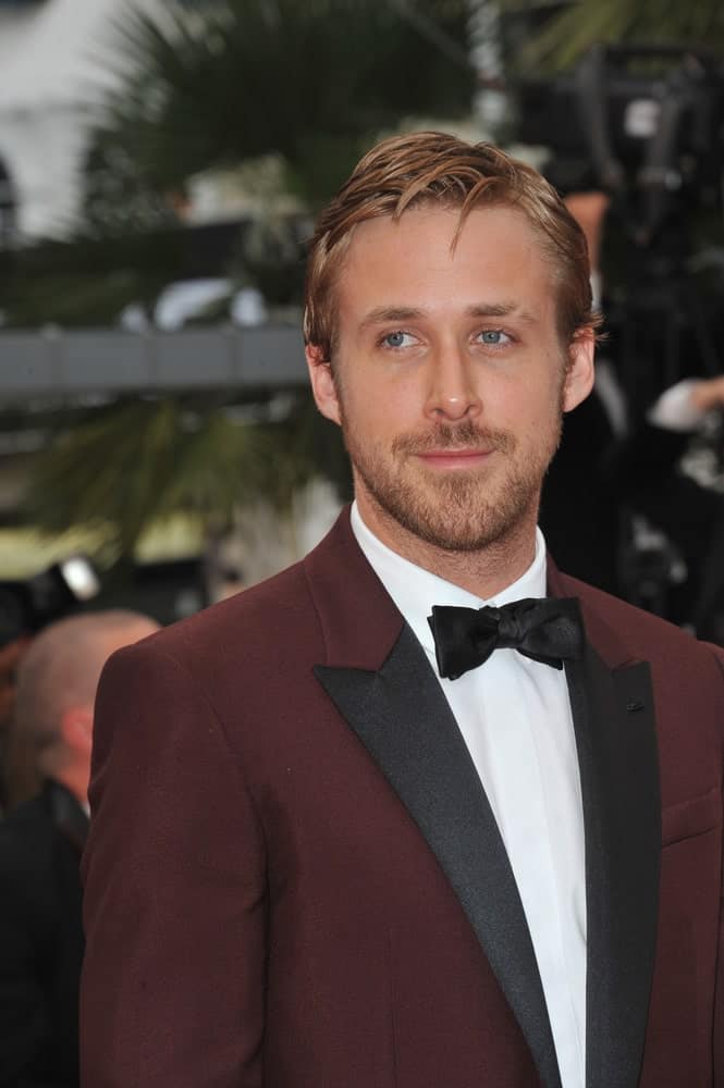 Ryan Gosling's slightly tousled side-parted hairstyle worked great with his trimmed beard and dapper maroon suit at the 64th Festival de Cannes awards gala on May 22, 2011 Cannes, France.