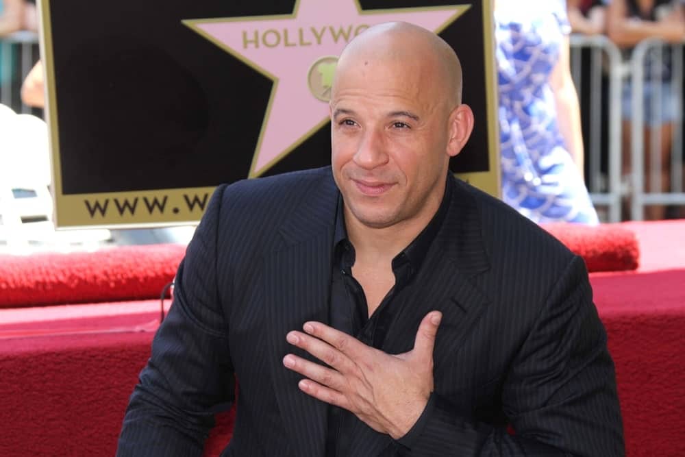 Here's a look at Vin Diesel, one of Hollywood's most popular actors who sport the bald style. This photo was taken on the Hollywood Walk of Fame Ceremony.