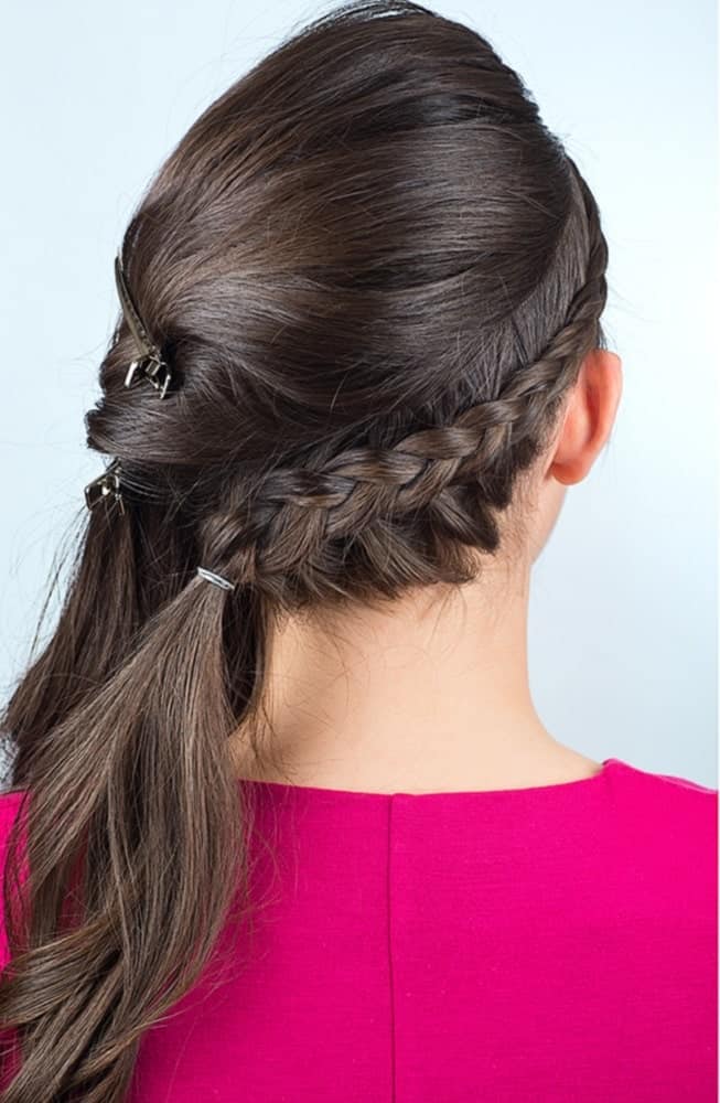 Step 4: Secure the french braid when you have reached the other side of your head